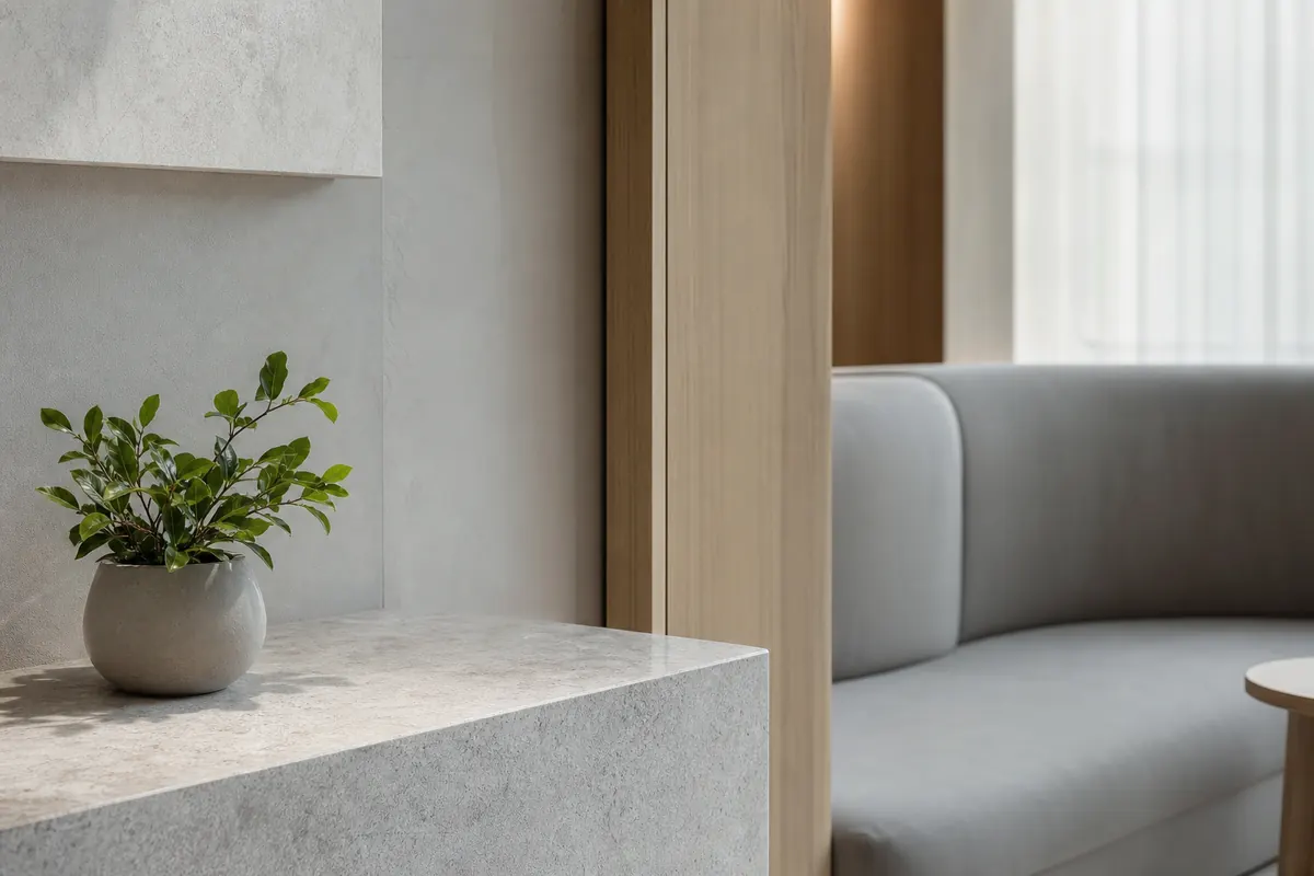 Quiet detail from the Rivaelis waiting area